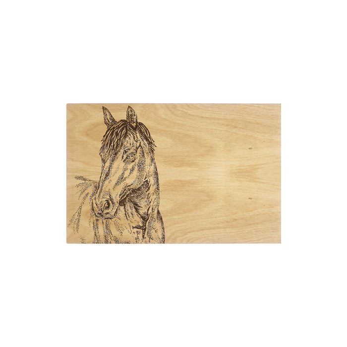 Horse Portrait Oak Serving Board 30cm Made in Scotland