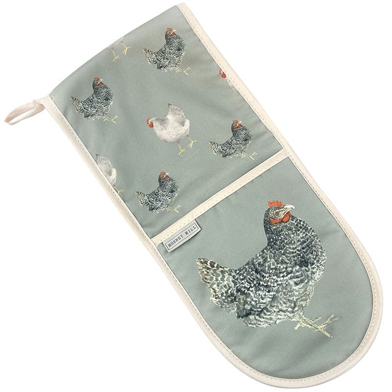 Chicken Design Cotton Double Oven Gloves