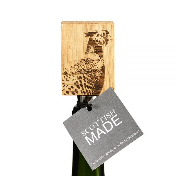 Pheasant Engraved Oak Bottle Stopper